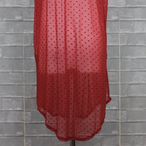 Anthropologie Vanessa Virginia Sheer Flocked Mock Neck Tunic Top S - Picture 7 of 8